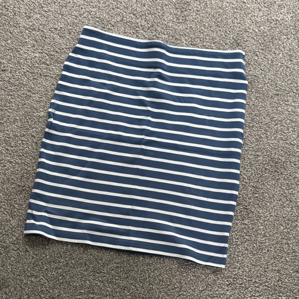 LOFT Striped Navy and White Women's Skirt